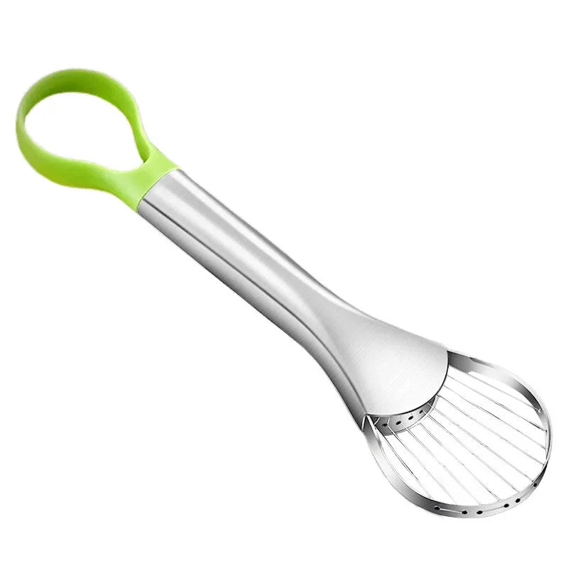 Stainless Steel Avocado & Fruit Slicer – Multi-Function Kitchen Cutting Tool for Avocado, Dragon Fruit & Other Fruits