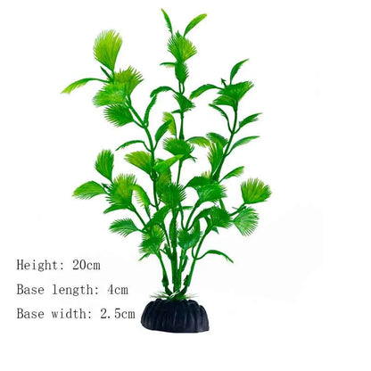 Artificial Underwater Aquarium Plants – Plastic Aquatic Fake Shrubs & Green Water Grass for Fish Tank Landscaping, Realistic Simulated Decor