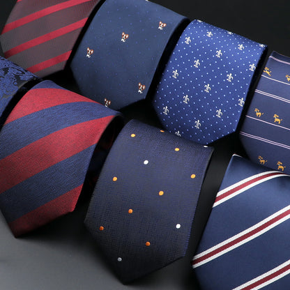 Corbata de hombre de fantasía con perro de dibujos animados, Paisley, rayas y lunares para negocios y bodas