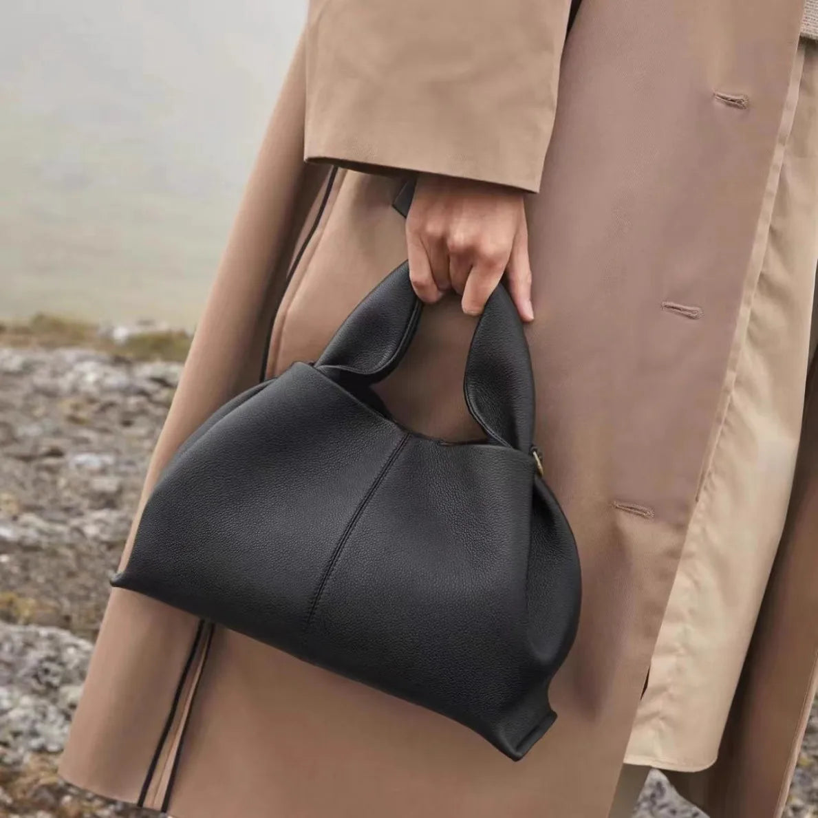 Women's Hobo Shoulder Bag – Soft Pebbled Leather Top-Handle Purse with Adjustable Strap for Work, Travel & Everyday Outfits