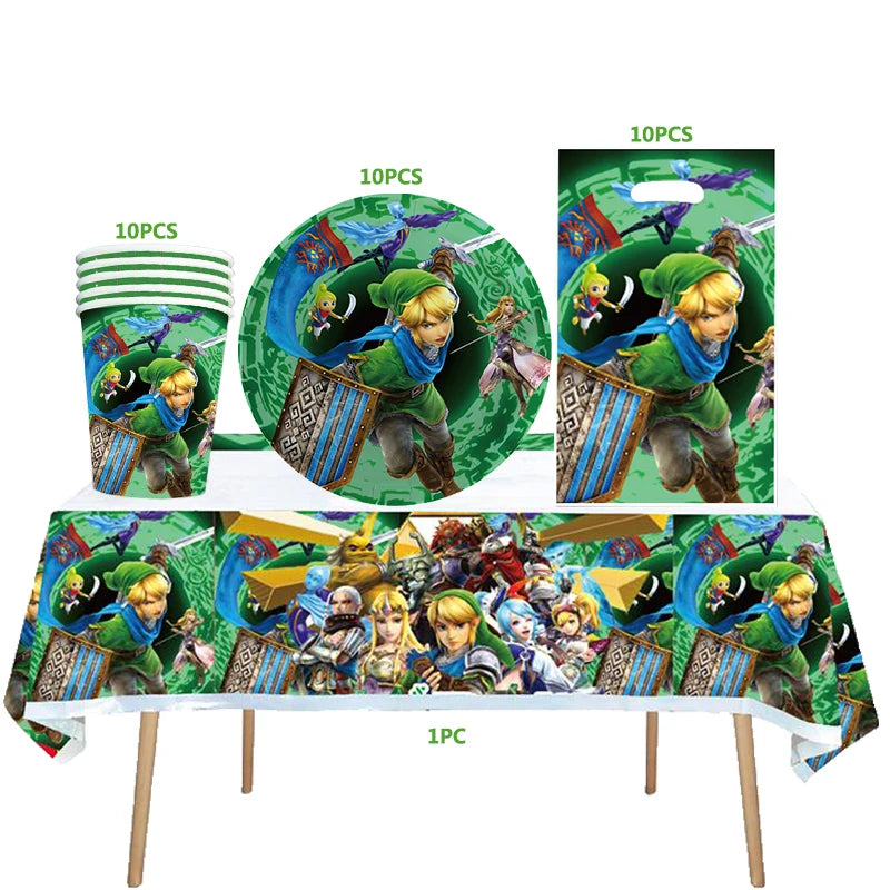 The Legend of Zelda Birthday Party Decorations Disposable Tableware Set – Cups, Plates & Napkins for Kids Birthday Party Supplies & Baby Shower Toys