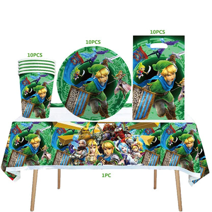 The Legend of Zelda Birthday Party Decorations Disposable Tableware Set – Cups, Plates & Napkins for Kids Birthday Party Supplies & Baby Shower Toys