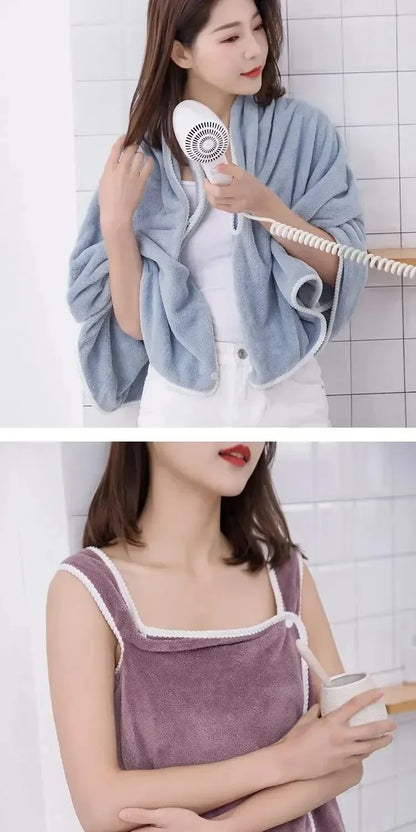 Women’s Wearable Bath Towel 85×140cm – Fast Drying Shower, Beach, Spa & Gym Bathrobe Wrap