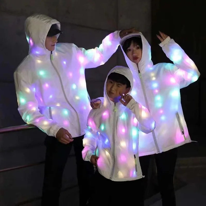 LED Light-Up Rave Jacket – Waterproof Glowing Costume for Dance, Festivals & Night Events