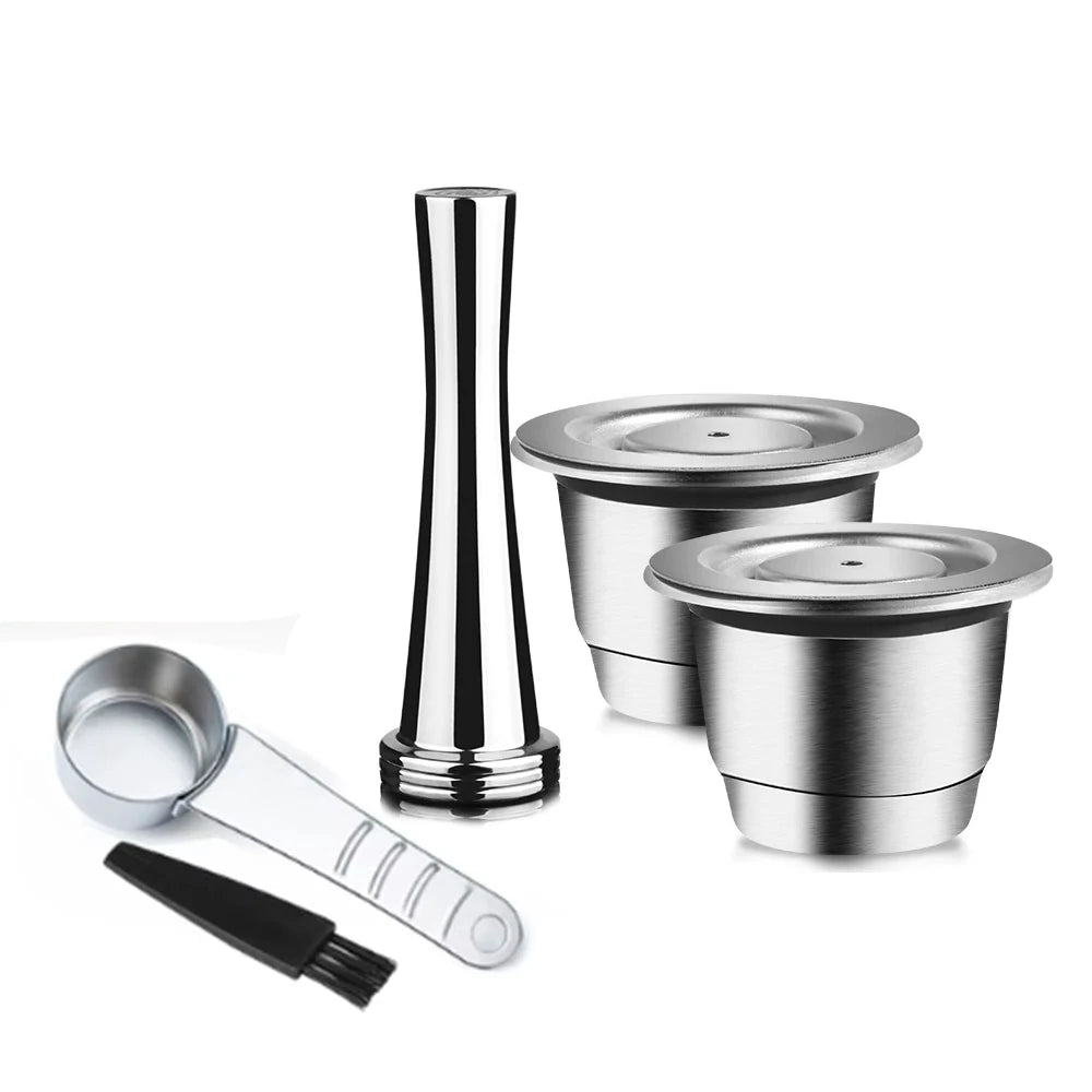 Capsules de café Nespresso réutilisables – Dosettes filtrantes à espresso en acier inoxydable, capsules de café Crema rechargeables avec design amélioré pour machine à café domestique