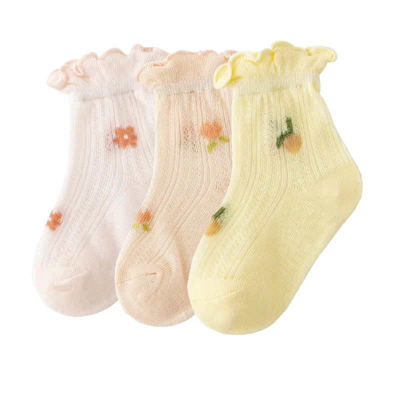 3 paires de chaussettes nouveau-né douces et respirantes en coton fin pour bébés