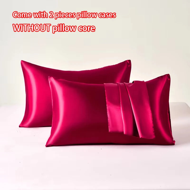 Satin Pillowcase Set of 2 – Soft Cooling Pillow Covers for Hair & Skin