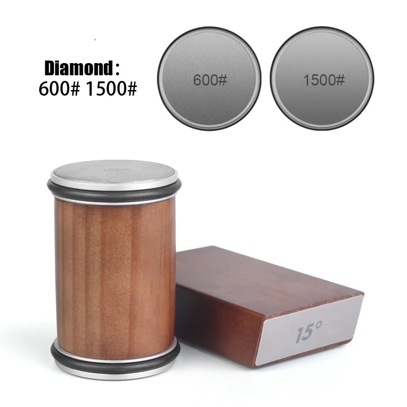 Juego de afilador de cuchillos con rodillo – Piedra de afilar magnética de diamante con guía angular de 15° y 20° para cuchillos de cocina