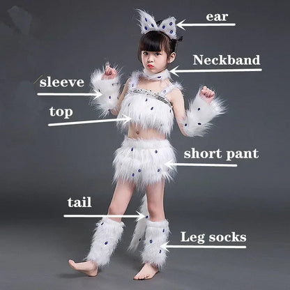 Cat & Fox Animal Cosplay Costume – Sexy Animal Dance Outfit for Halloween Roleplay & Party Wear