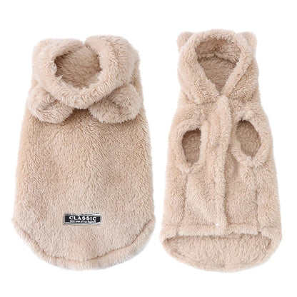 Winter Pet Hoodie Coat – Warm Fleece Jacket for Cats & Small to Medium Dogs, Cozy Puppy & Kitten Sweater Clothes for Sphynx Cats