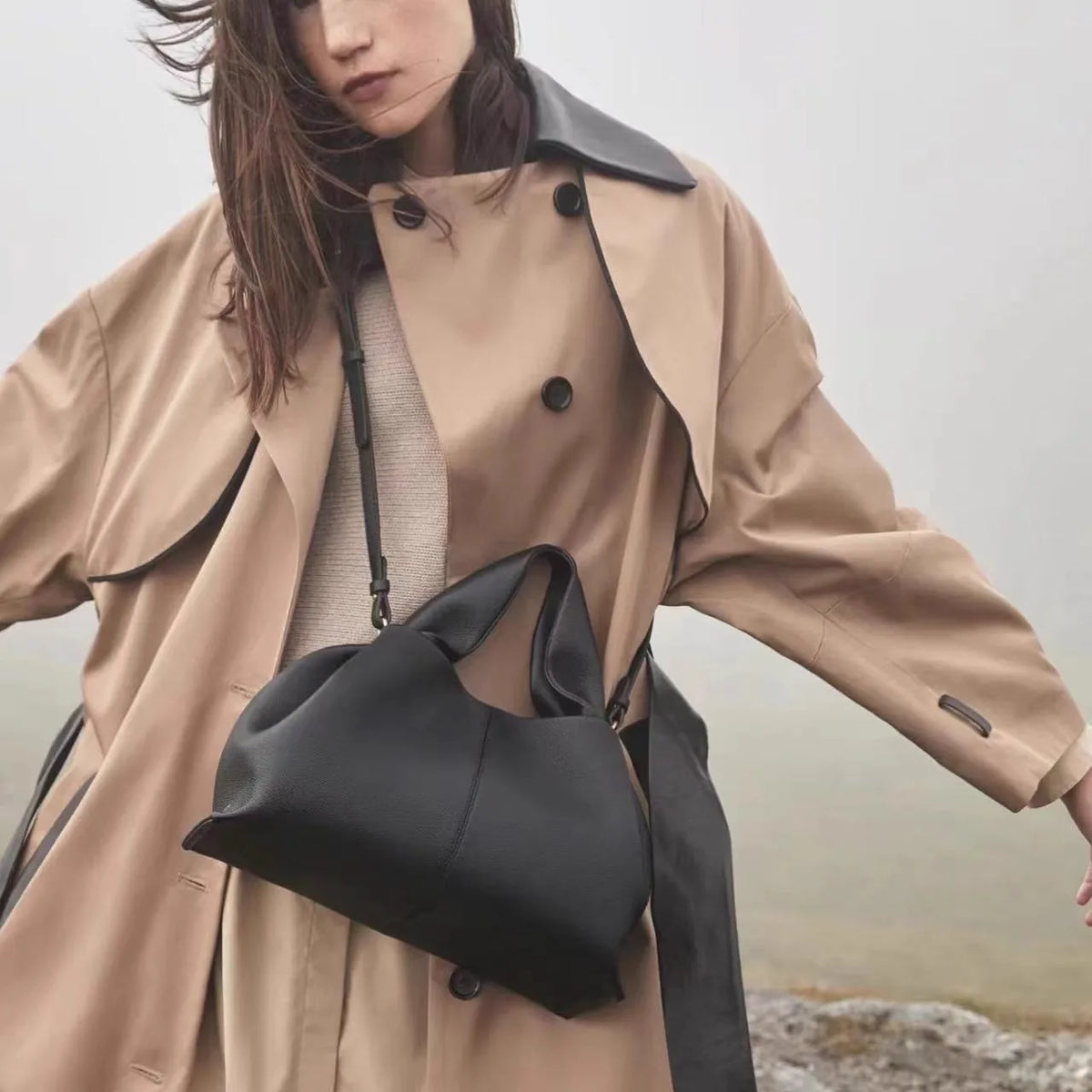 Women's Hobo Shoulder Bag – Soft Pebbled Leather Top-Handle Purse with Adjustable Strap for Work, Travel & Everyday Outfits