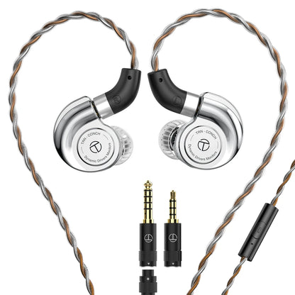 Écouteurs intra-auriculaires TRN Conch HiFi – IEM à transducteur dynamique DLC Diamond avec embouts de réglage interchangeables pour le jeu, la musique et les appareils Xiaomi