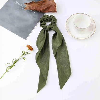 Korean Dots Scrunchie Hair Tie – Long Scarf Ponytail Elastic Hair Band for Women | Sweet Fashion Hair Accessories