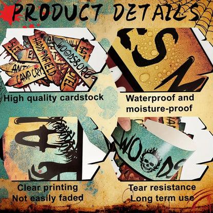 20PCS Halloween Scream Horror Yard Signs – Ghost Arrow Signs for Outdoor Lawn, Yard & Haunted House Party Decorations