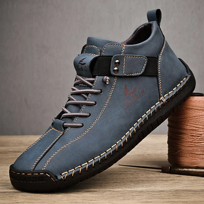 Zapatillas Casual de Cuero Hechas a Mano para Hombre – Zapatos Transpirables de Cuero Genuino, Botines de Exterior para Uso Diario