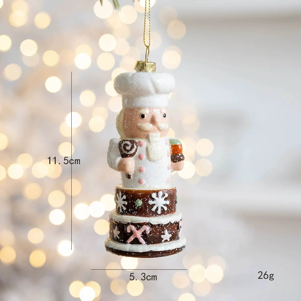 Christmas Plastic Hanging Ornaments – Old Man, Car & Bear Pendant Decorations for Christmas Tree, Family Party & Holiday Home Decor