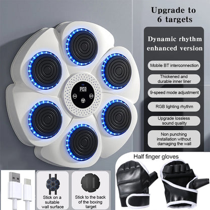 Máquina de Boxeo Musical Inteligente – Entrenador Interactivo de Boxeo de Pared para Adultos y Niños, Fitness en Casa, Entrenamiento de Reacción y Ejercicios