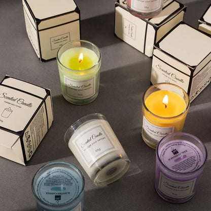 Premium Aromatherapy Soy Wax Candle – Handmade Glass Scented Candle in Gift Box, Smokeless Decorative Candle & Companion Gift