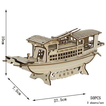 Maqueta 3D de Barco de Vela de Madera – Kit de Montaje de Barco de Madera DIY, Juguete Educativo de Construcción, Proyecto de Manualidades Creativo y Regalo de Fiesta para Niños