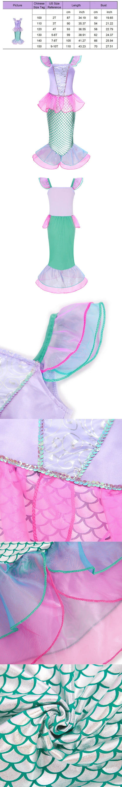 Vestido de disfraz de princesa para niña – Traje de fiesta de cuento de hadas para Halloween, carnaval y regalos de cumpleaños
