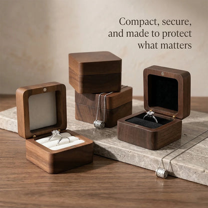 Personalized Wooden Jewelry Box with Custom Engraving for Rings, Earrings, Bracelets, Wedding Proposals & Gift Packaging
