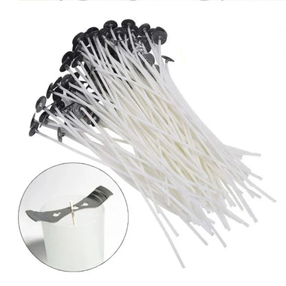 Kit para hacer mechas de vela de 53 piezas – Mechas de algodón encerado con soportes, juego de mechas de cera de soja sin humo para hacer velas, suministros de manualidades y decoración del hogar hecha a mano