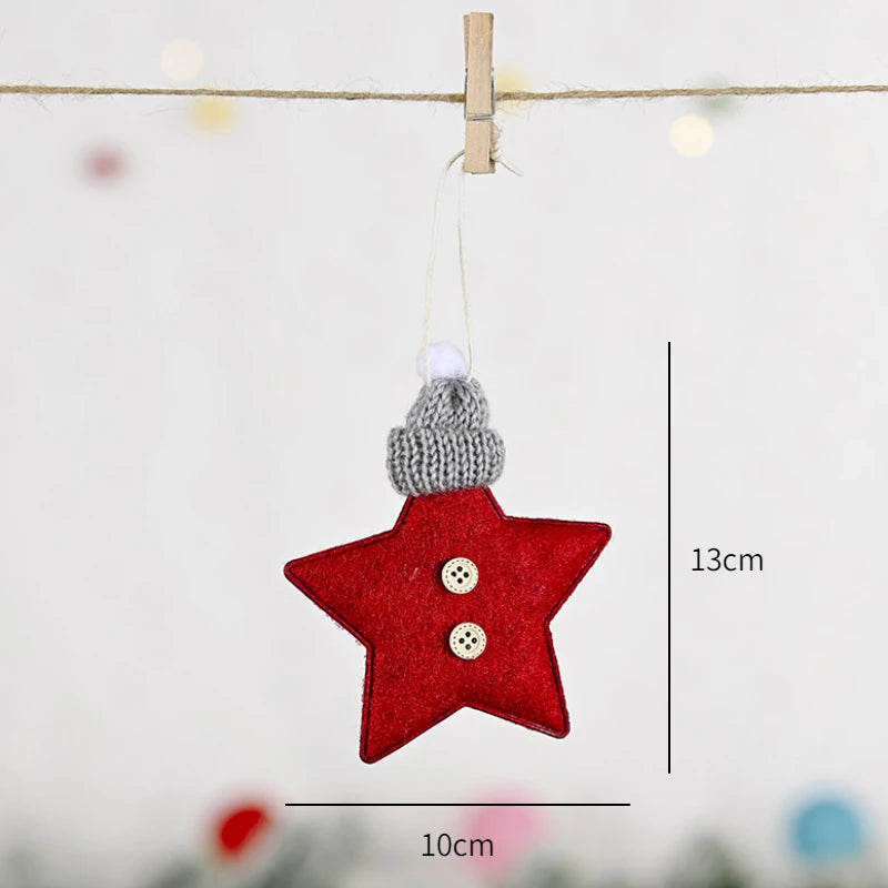 Red Star Christmas Tree Ornament – DIY Hanging Pendant Decoration for Xmas, New Year Party, Home Decor & Holiday Gifts