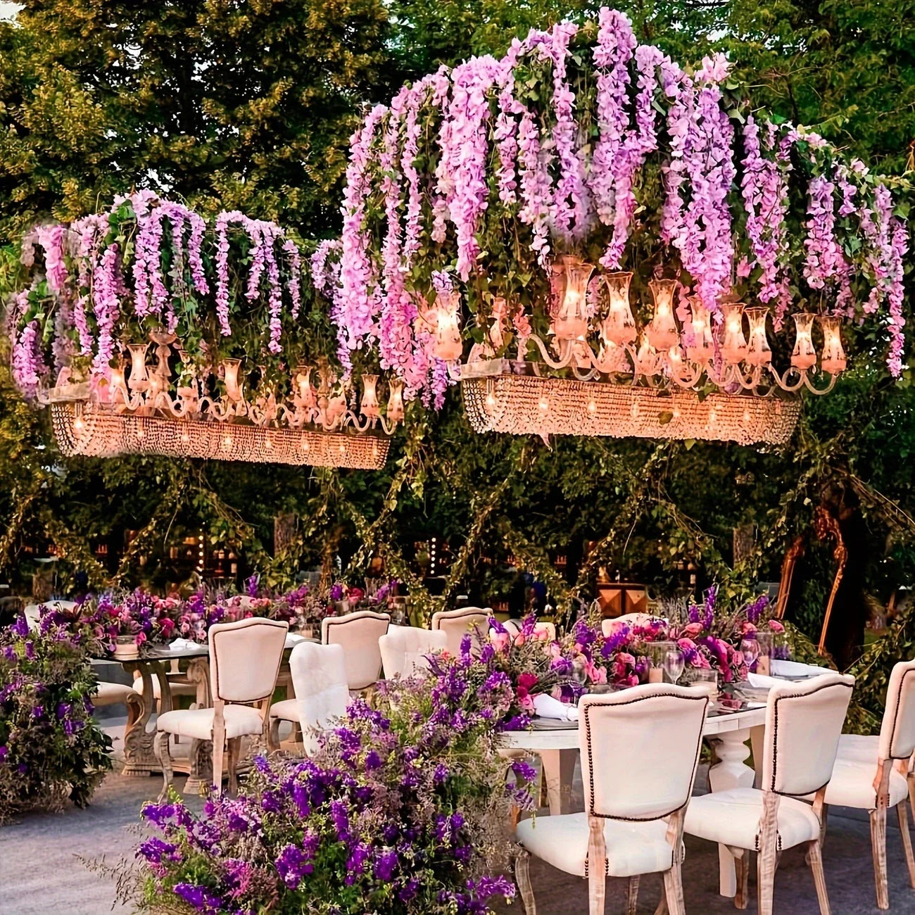 12PCS Artificial Wisteria Vine Flowers – Silk Hanging Trailing Garland for Wedding, Party & Home Decor | DIY Floral Decoration