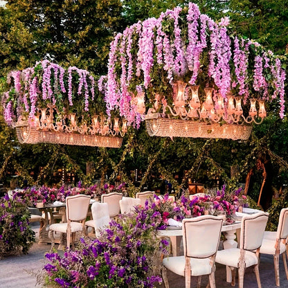 12PCS Artificial Wisteria Vine Flowers – Silk Hanging Trailing Garland for Wedding, Party & Home Decor | DIY Floral Decoration