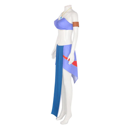 Halloween Princess Kida (Atlantis) Cosplay Costume – Adult Women Blue Dress Set (Carnival/Party Fancy Dress Outfit)