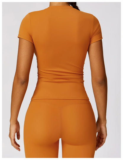 Camiseta de running NCLAGEN para mujer – Top deportivo transpirable de manga corta para gimnasio, yoga, fitness, entrenamiento y ropa deportiva