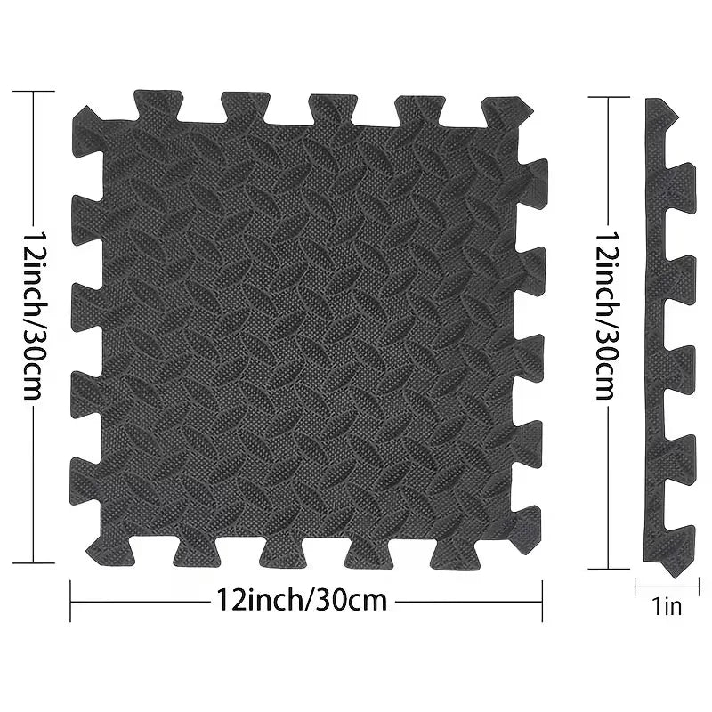 16 Tapis de Yoga emboîtables en EVA – 30x30CM Dalles de Sol Protectrices Antidérapantes pour Salle de Sport à Domicile, Yoga, Entraînements de Fitness & Exercices en Intérieur