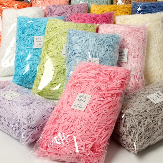 20/50g Relleno de papel triturado arrrugado – Empaque colorido para cajas de regalo para bodas, fiestas y decoración navideña