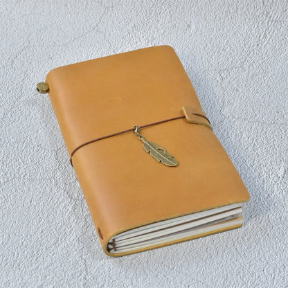 Genuine Leather Refillable Travel Journal – Handmade Retro Diary, Sketchbook & Notebook