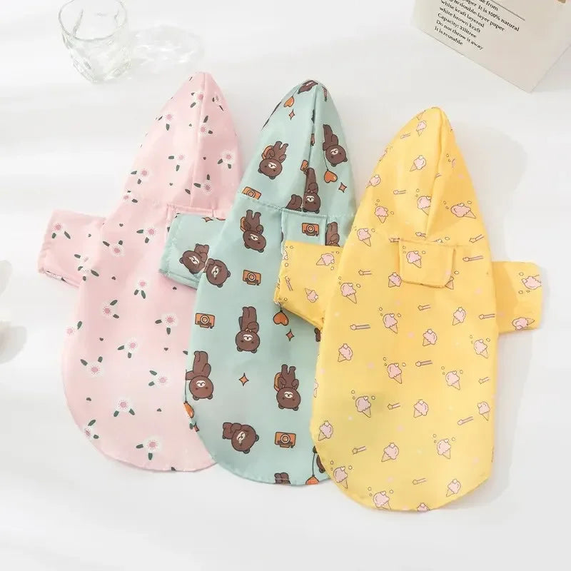 Waterproof Dog Raincoat Summer Short Sleeve Puppy Rain Jacket Outdoor Coat for Bichon, Schnauzer & Small Dogs