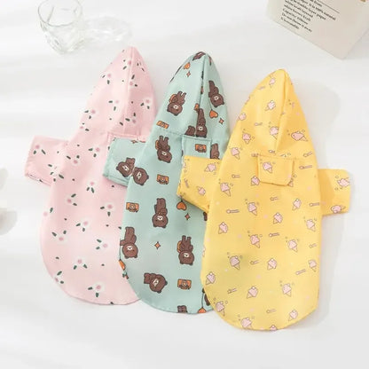 Waterproof Dog Raincoat Summer Short Sleeve Puppy Rain Jacket Outdoor Coat for Bichon, Schnauzer & Small Dogs
