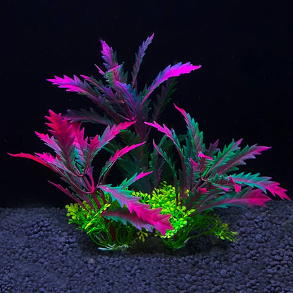 Artificial Underwater Aquarium Plants – Plastic Aquatic Fake Shrubs & Green Water Grass for Fish Tank Landscaping, Realistic Simulated Decor