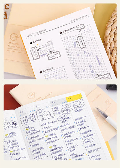 Kinbor Undated Weekly Planner – Portable Daily, Monthly & Schedule Journal Notebook