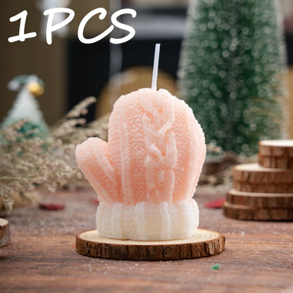1-3PCS Christmas Glove-Shaped Candles – 3D Scented Soy Wax Aromatherapy Candles for Weddings, Birthdays & Festive Home Decor
