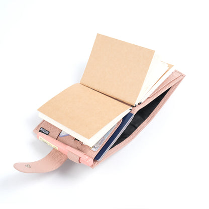 Moterm Passport Size Travel Journal – Genuine Cowhide Pebbled Leather Notebook & Organizer with Double Snap Closure
