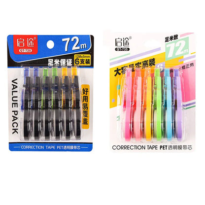 Juego de 6 Cintas Correctoras Kawaii – Cinta Correctora Bonita para Escuela, Oficina, Reparación de Errores de Escritura y Artículos de Papelería