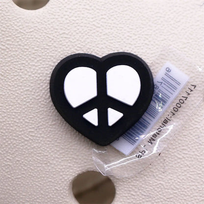 1PC Black & White PVC Shoe Charms – Skull, Ghost & Taichi Shoe Decorations, Shoe Buckle Accessories for Customization & Gifts