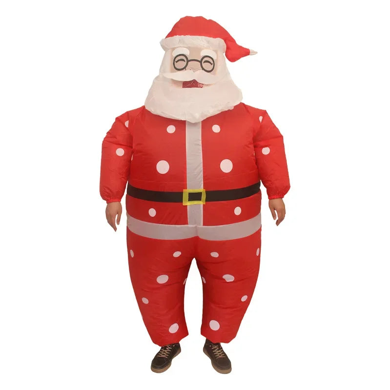 Funny Inflatable Christmas Costumes for Adults and Kids, Santa Claus Reindeer Snowman Christmas Tree Penguin Outfit for Halloween, Xmas, Carnival and Holiday Parties