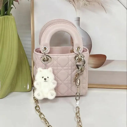 Cute Samoyed Dog Plush Keychain – Ultra-Soft Stuffed Animal Pendant for Backpacks, Purses, Bags & Everyday Accessories
