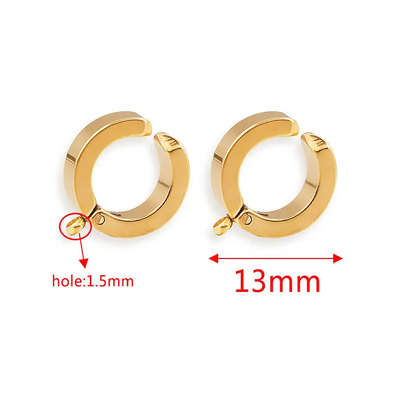 10-Piece Gold Stainless Steel Hoop Earring Hooks with Round Posts – DIY Earring Making Supplies & Jewelry Findings for Women