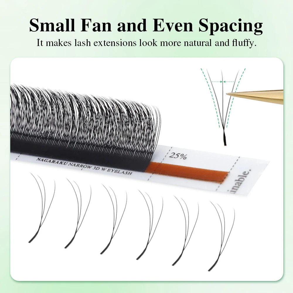 NAGARAKU V Shape Premade Eyelash Extensions – 2D/3D/4D/5D W Volume Fans for Natural Soft Fluffy Volume Lash Look