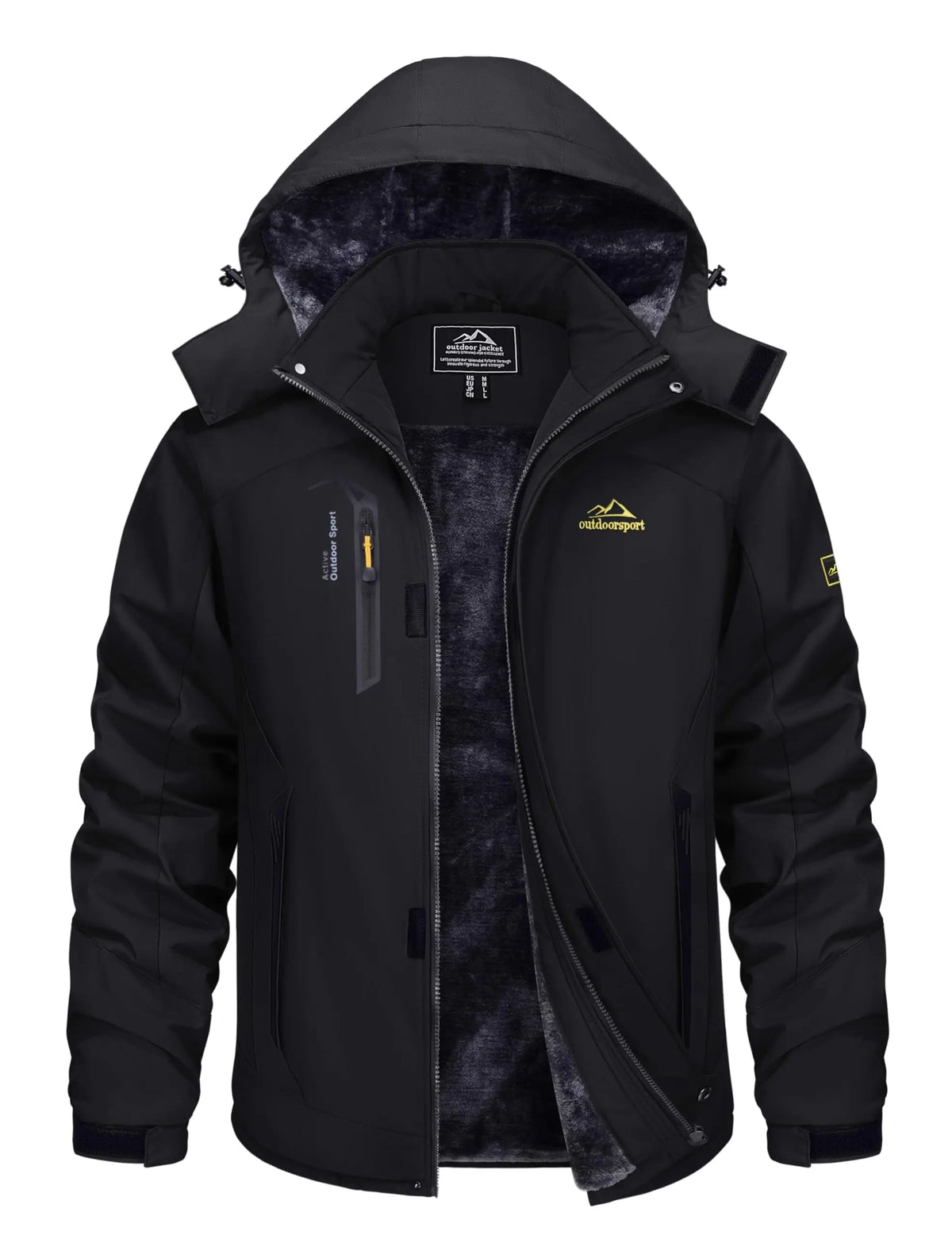 TACVASEN Men’s Winter Ski Jacket – Thick Fleece-Lined Waterproof Windbreaker, Warm Outdoor Parka for Snowboarding, Hiking & Mountain Trekking