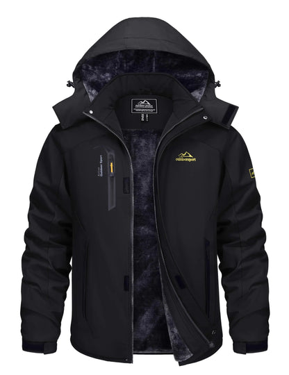 TACVASEN Men’s Winter Ski Jacket – Thick Fleece-Lined Waterproof Windbreaker, Warm Outdoor Parka for Snowboarding, Hiking & Mountain Trekking