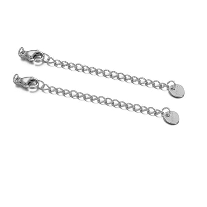10-Piece Stainless Steel Lobster Clasps with 5cm Extension Chains – Jewelry Connectors for DIY Bracelets & Necklaces