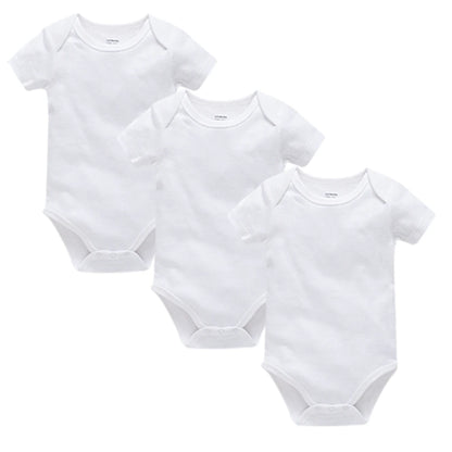 Kavkas Ropa de algodón para bebés – Juego de mamelucos de manga corta de 3 o 5 piezas para recién nacidos, para niños y niñas, mamelucos blancos sólidos de 0 a 24 meses, ropa suave de uso diario para bebés